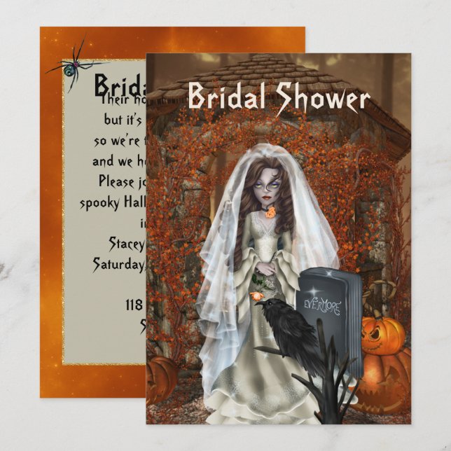 Halloween Bridal Shower Invitation (Front/Back)