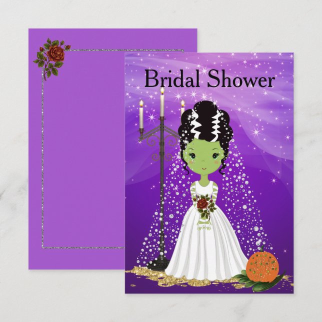 Halloween Bridal Shower Invitation Frankenstein (Front/Back)