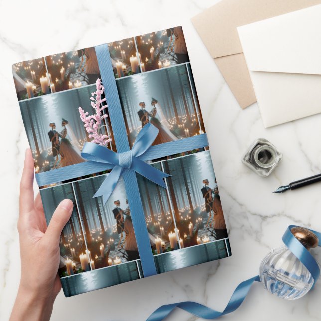 Halloween Bride and Groom Dancing Wrapping Paper (Gifting)