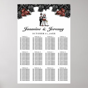 Halloween Bride Groom Poster Wedding Seating Chart