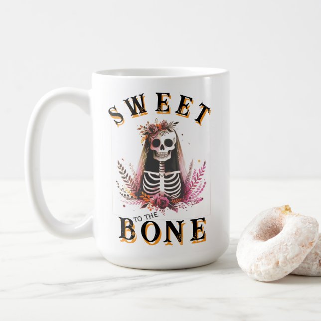 Halloween Bride Sweet to the Bone  Coffee Mug (With Donut)