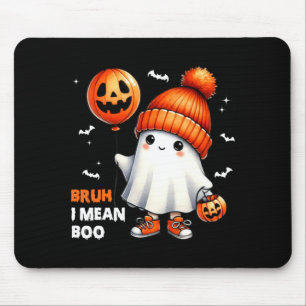 Halloween Bro Mean Boo Ghost Skull Pumpkin Boys Mouse Pad