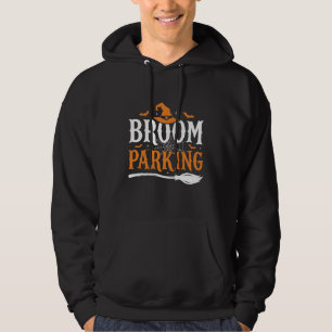 Halloween Broom Parking Witch Hat Graphic Hoodie