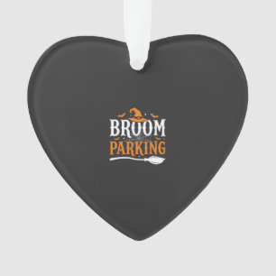 Halloween Broom Parking Witch Hat Graphic Ornament