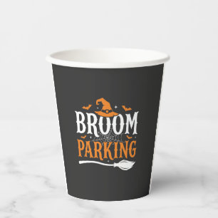 Halloween Broom Parking Witch Hat Graphic Paper Cups