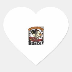 Halloween Broom Rides Vintage Skeleton Witch Graph Heart Sticker