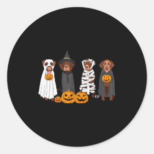 Halloween Brown Labrador Ghost Soky Chocolate Lab  Classic Round Sticker
