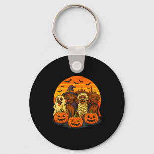 Halloween Brown Labrador Ghost Soky Chocolate Lab  Keychain