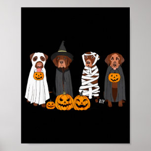 Halloween Brown Labrador Ghost Soky Chocolate Lab Poster