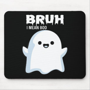 Halloween Bruh Ghost Boo Skull Pumpkin Boys Kids M Mouse Pad