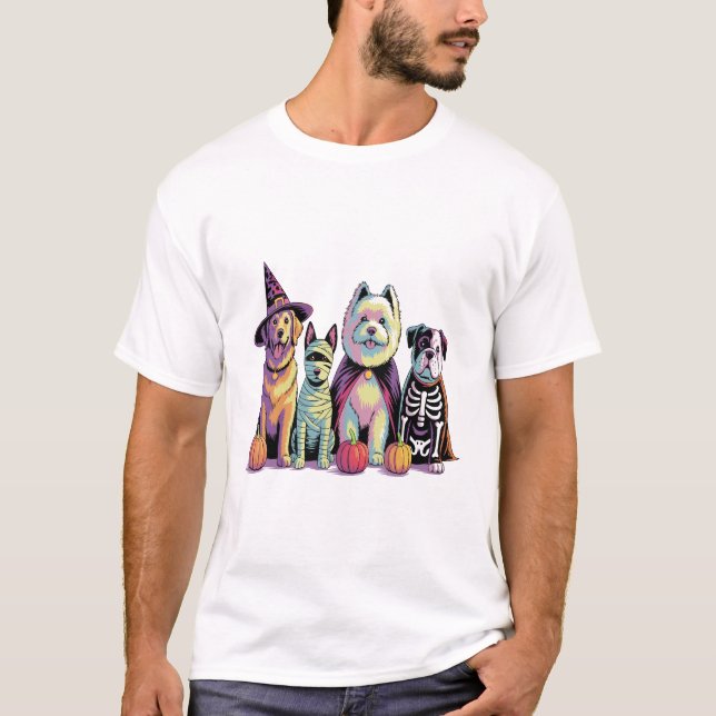 Halloween Brush Squad Dog T-Shirt (Front)