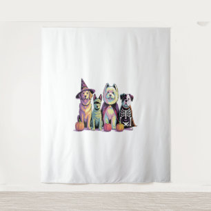 Halloween Brush Squad Dog Tapestry