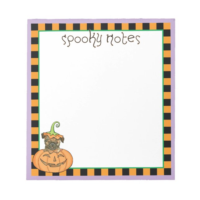 Halloween Brussels Griffon Notepad (Front)