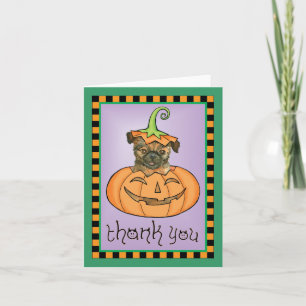 Halloween Brussels Griffon Thank You Card