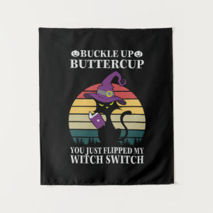 Halloween Buckle Up Butter Cup Birthday Tapestry