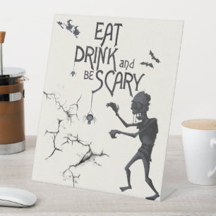 Halloween Buffet Food Table Pedestal Sign