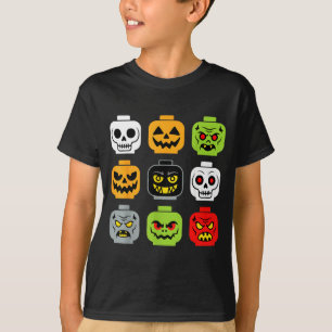 Halloween Building Brick Head Shirt Men Kids Youth
