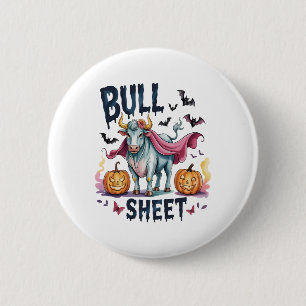 Halloween Bull Sheet,Funny Ghost Cow 2 Inch Round Button