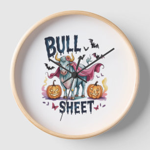 Halloween Bull Sheet,Funny Ghost Cow Clock