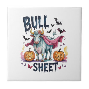 Halloween Bull Sheet,Funny Ghost Cow Tile