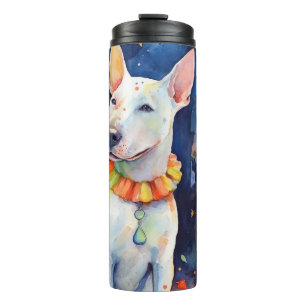 Halloween Bull Terrier With Pumpkins Scary Thermal Tumbler