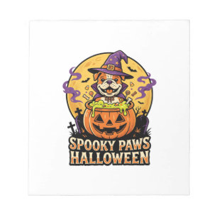 Halloween Bulldog Pumpkin Night Notepad