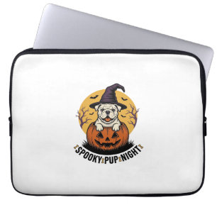 Halloween Bulldog Shirt With Vintage Pumpkin Dog A Laptop Sleeve