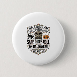 Halloween Bus Driver Spooky Vintage Engraving Shir 2 Inch Round Button