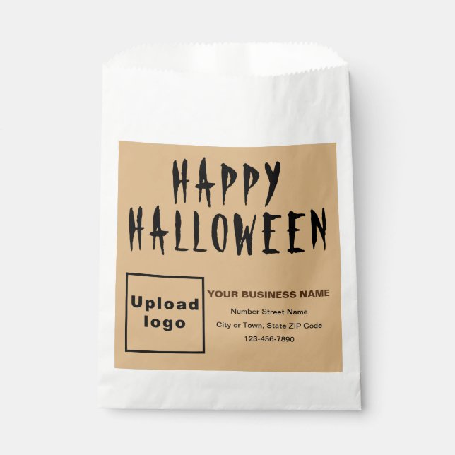 Halloween Business Light Brown Background Favour Bag (Front)