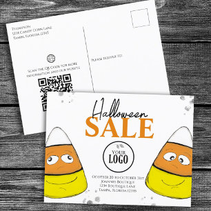 Halloween Business Logo Promotional QR Code Candy Postcard