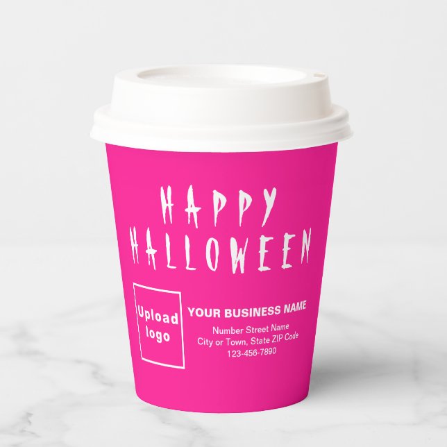 Halloween Business Pink Paper Cup (Front)