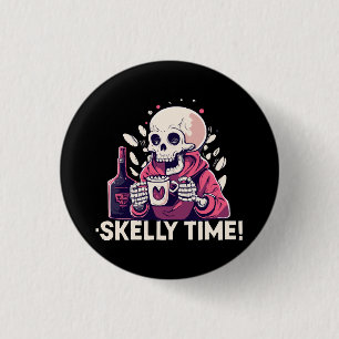 halloween but its skelly time 1 inch round button