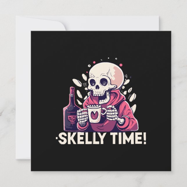 halloween but its skelly time invitation (Front)