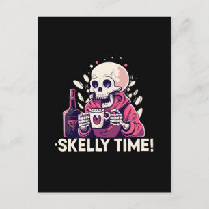 halloween but its skelly time postcard