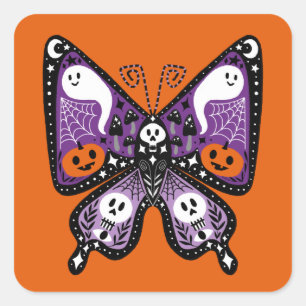 Halloween Butterfly square Sticker