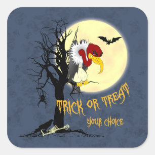 Halloween Buzzard Square Sticker