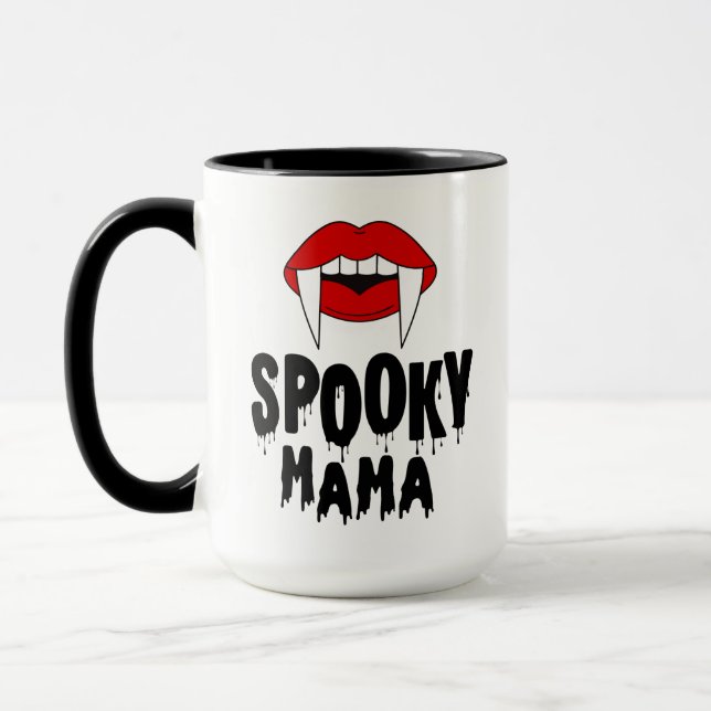 Halloween Café Mug Fangs Éffrayant maman (Gauche)