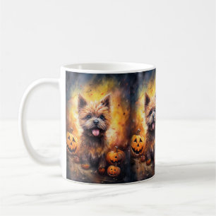 Halloween Cairn Terrier With Pumpkins Scary  Coffee Mug