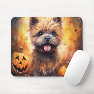 Halloween Cairn Terrier With Pumpkins Scary  Mouse Pad