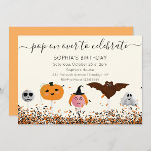Halloween-Cake Pop-Neutral-Birthday Invitation