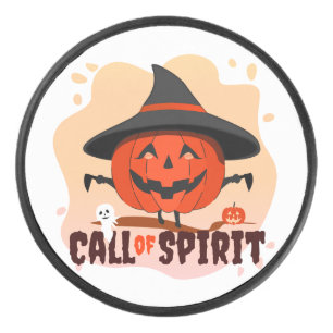 Halloween Call of Spirit Hockey Puck