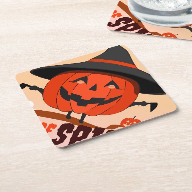 Halloween Call of Spirit Paper Coaster (Angled)