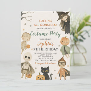 Halloween Calling All Monsters Birthday Invitation
