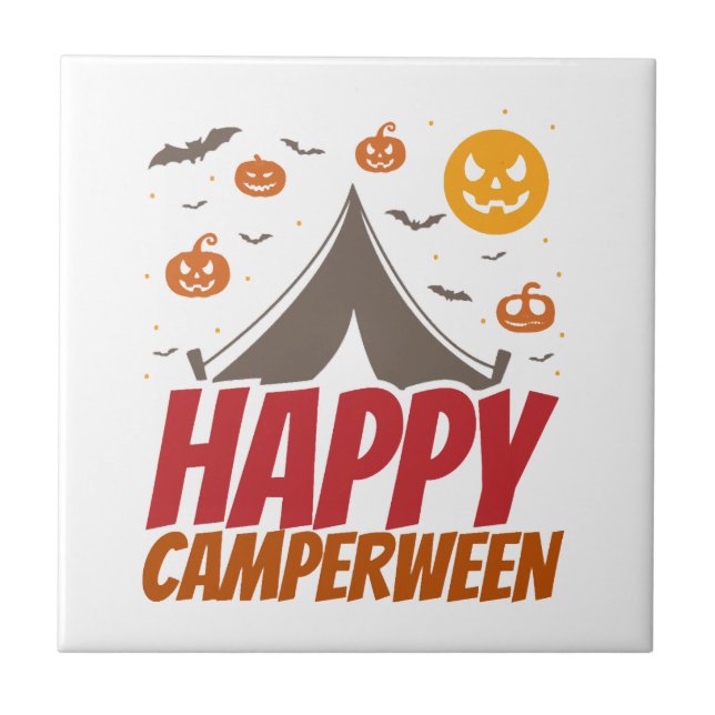Halloween Camper Camping Outdoor Tile (Front)