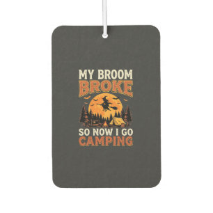 Halloween Camping Broom Vintage Horror Design Air Freshener
