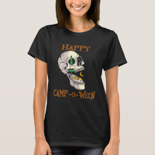 Halloween Camping Skull Camper Camp Outdoors Skele T-Shirt