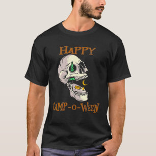Halloween Camping Skull Camper Camp Outdoors Skele T-Shirt