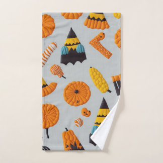 Halloween Candies Pattern Hand Towel