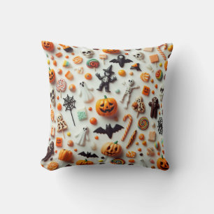 Halloween Candies Throw Pillow