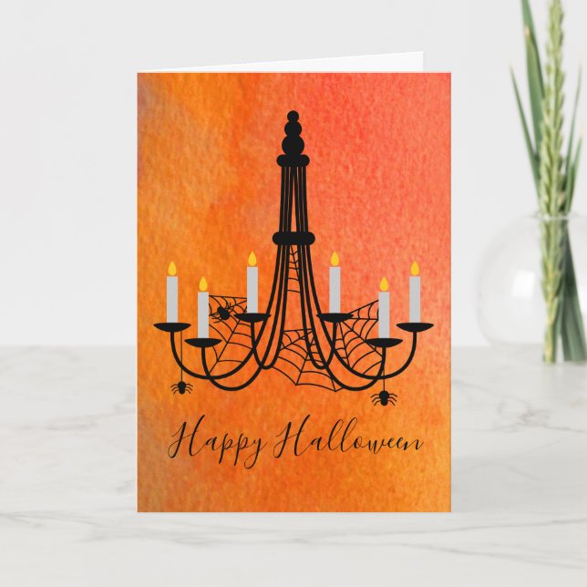 Halloween candles and spiders card (Front)